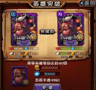 全民英雄卡牌的突破介绍