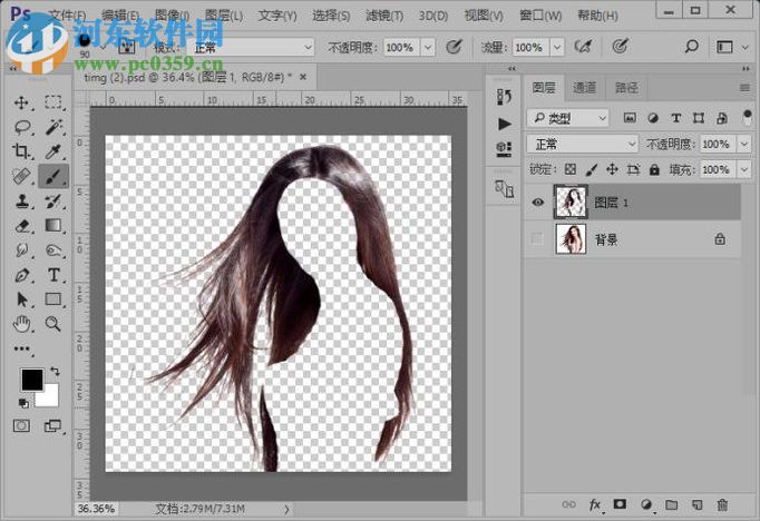 ps通道头发抠图教程