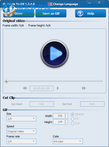 视频GIF转换器设置为中文的方法