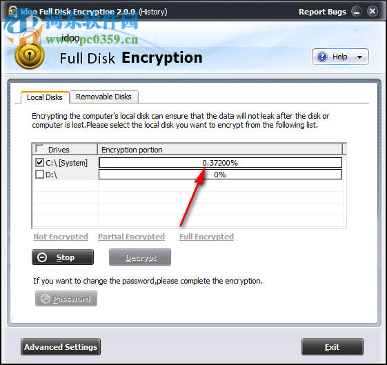 idoo Full Disk Encryption为磁盘设置密码的方法