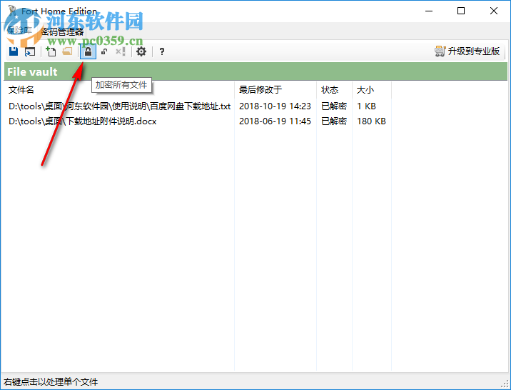 Fort Home Edition为文件加密的方法