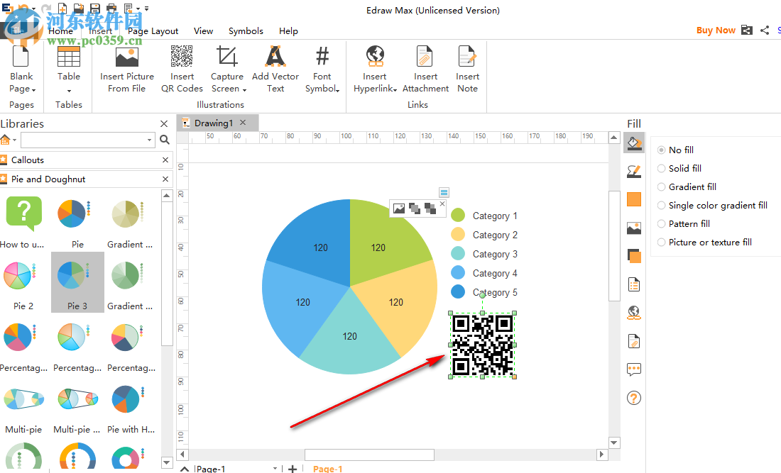 EDraw Flowchart Software如何在图表中插入二维码