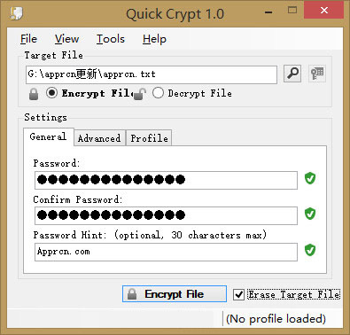 Quick Crypt 文件加密解密工具 1.1 免费版