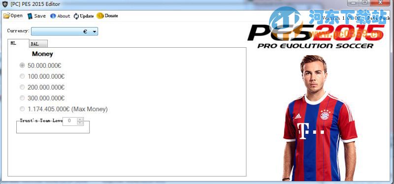 实况足球2015存档编辑器 1.0 绿色版