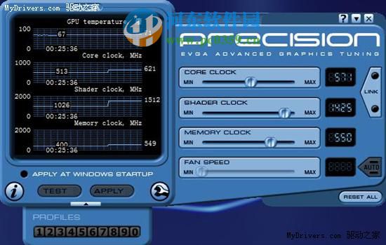 NVIDIA显卡超频工具(EVGA Precision) 5.3.11 官方版
