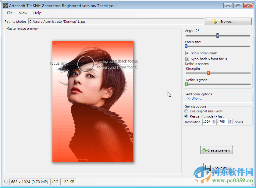 artensoft tilt shift generator(轴镜摄影软件) 1.2.53 中文版