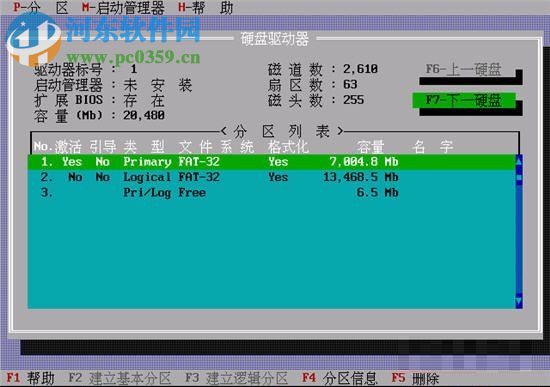 Smart FDISK分区工具(dos<a href=/zt/cpfqgj/ target=_blank class=infotextkey>硬盘分区</a>管理软件) 2.05 免安装版
