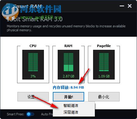 智能内存释放工具(iobit smart ram) 3.0 绿色中文版