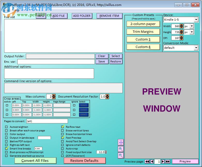 k2pdfopt GUI(Kindle的PDF转换器) 2.4 官方最新版