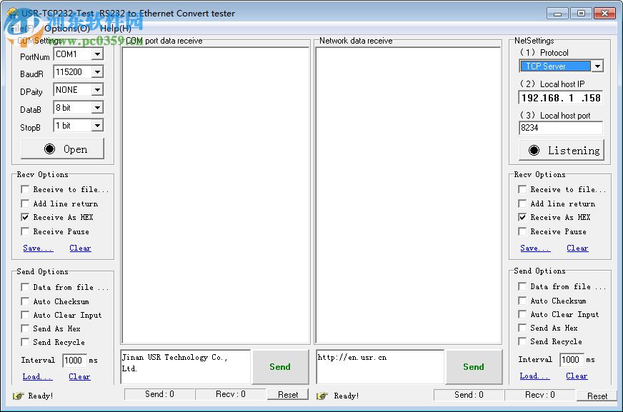 USR-TCP232-Test(串口/网络调试助手) 附使用教程 1.3 官方版
