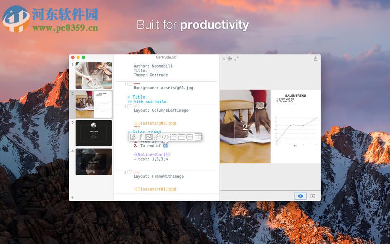 Slidium for Mac（Markdown编辑演示工具） 0.9.5