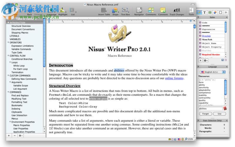 Nisus Writer Pro for mac(mac文字处理软件) 2.1.7
