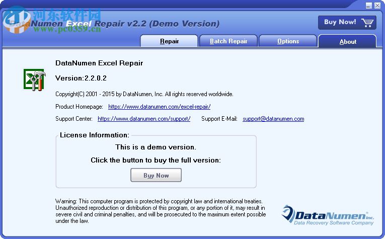 DataNumen Excel Repair(Excel文件修复工具) 2.2 官方版