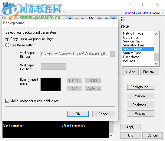 BGInfo墙纸背景文本显示设置软件 4.27 绿色免费版