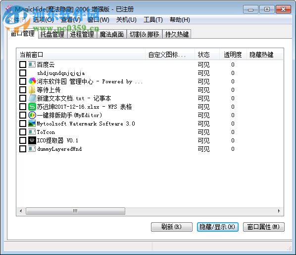 MagicHide(窗口隐藏工具) 4.2.8.1 绿色破解版