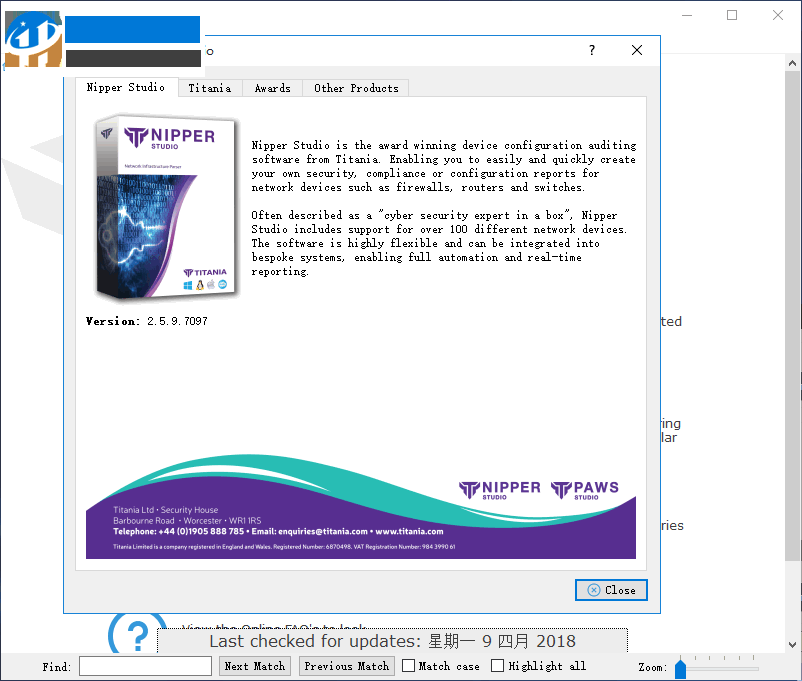 Titania Nipper Studio(漏洞修复工具) 2.5.9.7097 官方版