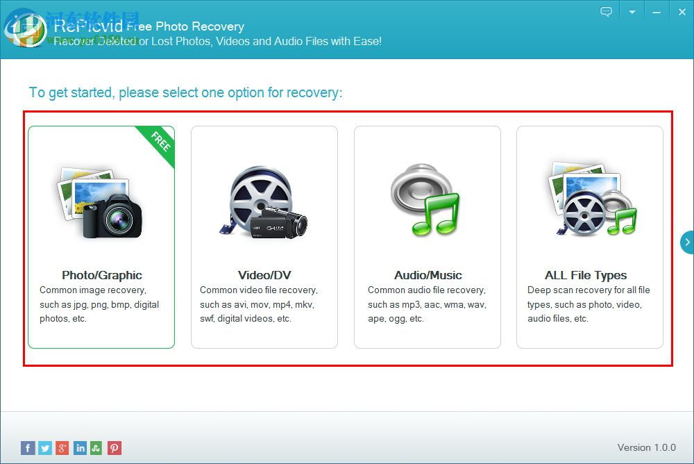 RePicvid Free Photo Recovery(照片恢复软件) 1.0.0 官方版