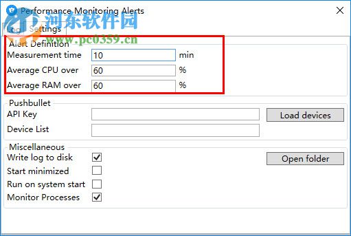 Performance Monitoring Alerts(电脑资源查看工具) 1.0 绿色免费版