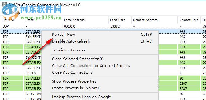 NoVirusThanks Connections Viewer(TCP/UDP连接查看工具) 1.0 免费版