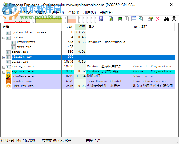 ProcessExplorer 16.21 绿色中文版