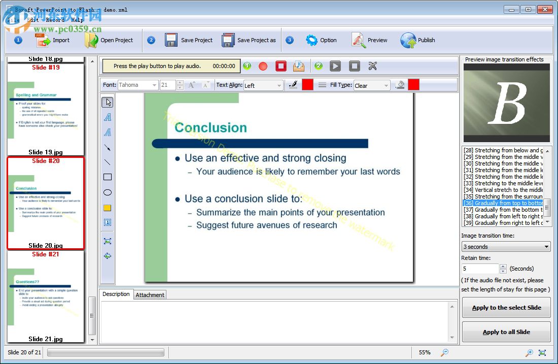 Boxoft PowerPoint to Flash(PPT转Flash软件) 1.1 官方版