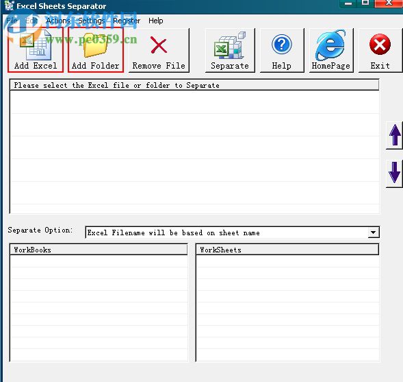 Excel Sheets Separator(Excel分离工具) 英文版