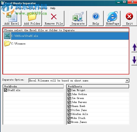 Excel Sheets Separator(Excel分离工具) 英文版