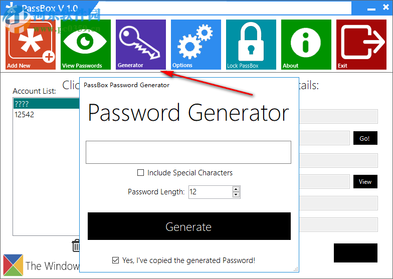 PassBox(密码管理软件) 1.0 绿色版
