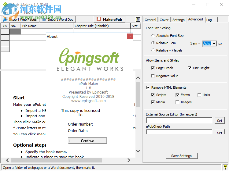 ePub Maker(<a href=/zt/dzszz/ target=_blank class=infotextkey>电子书制作</a>器) 1.8 免费版