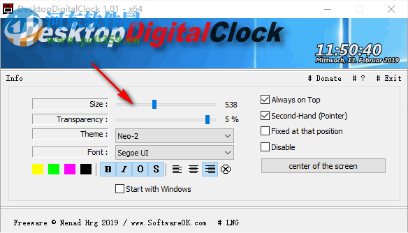 DesktopDigitalClock(桌面数字时钟)