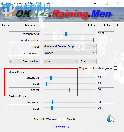 OK.It's.Raining.Men(屏幕雨滴特效工具) 1.02 绿色版
