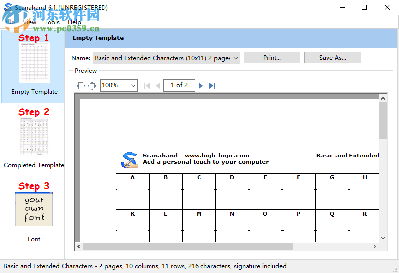 Scanahand(字体制作软件) 6.1 官方版