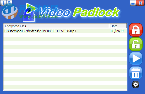 Video Padlock视频<a href=/y/wjjiami/ target=_blank class=infotextkey>文件加密</a>工具 1.2 免费版