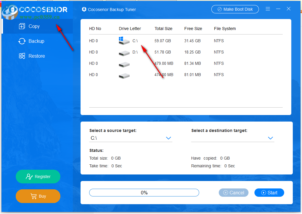 Cocosenor Backup Tuner(系统分区备份软件) 3.0 官方版