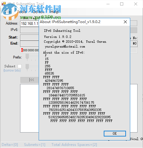 IPV6子网掩码计算器(IPv6 Subnetting Tool) 1.9.0.2 免费版