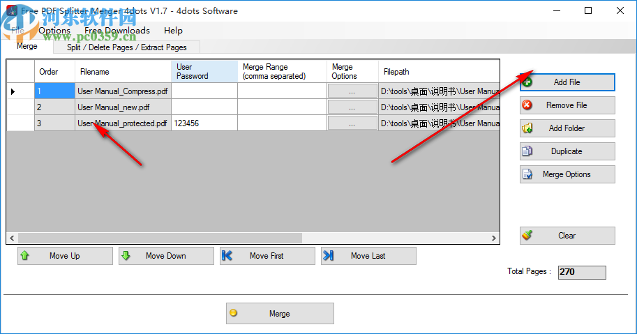Free PDF Splitter Merger 4dots(PDF分割合并软件)