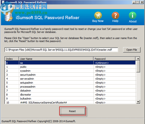 iSumsoft SQL Password Refixer(密码重置软件)