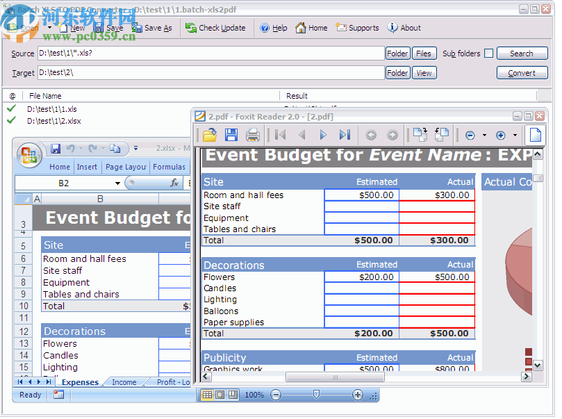 Batch XLS TO PDF Converter(XLS到PDF转换器)