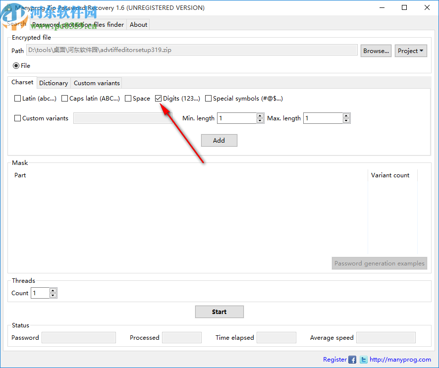 Manyprog Zip Password recover(密码恢复软件)