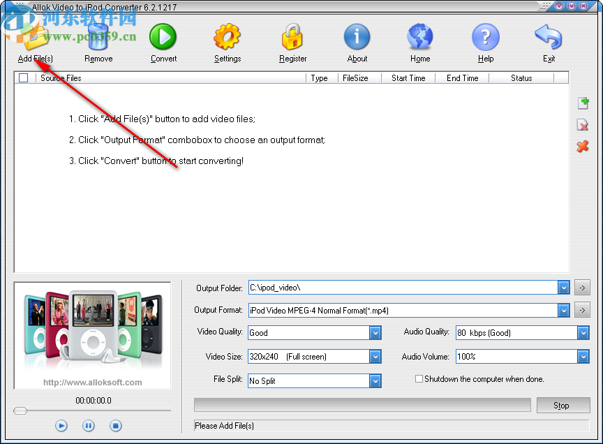 Allok Video to iPod Converter(视频转换为iPod格式)