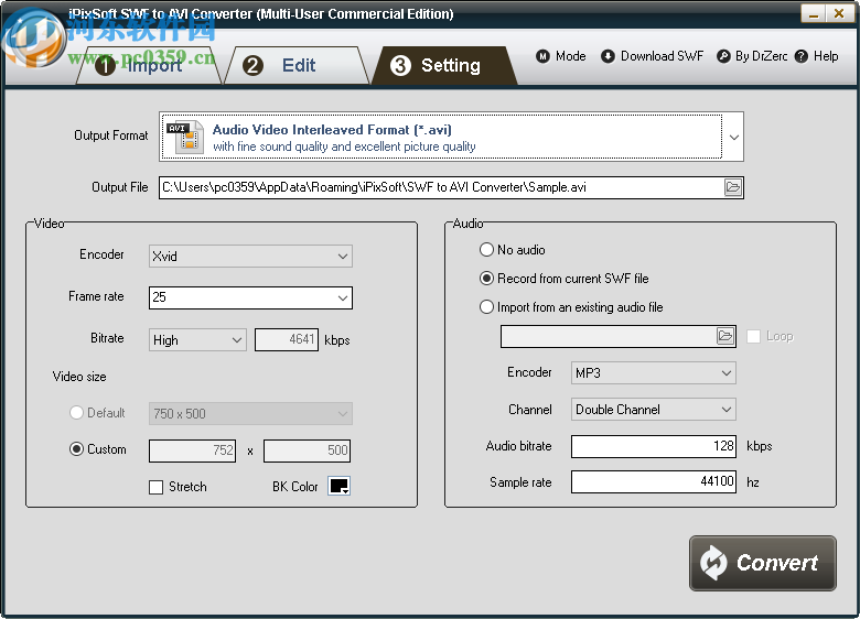 iPixSoft SWF to AVI Converter(SWF到AVI转换器)