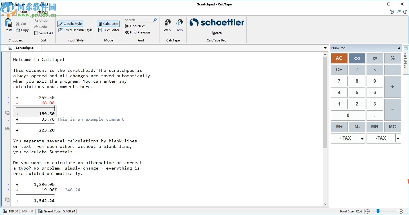 Schoettler CalcTape(竖式计算器)